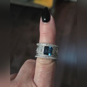 NIB Judith Ripka London Blue Topaz Ring